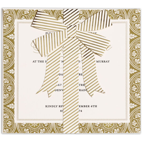 Gold Bow Die-cut Wrap Invitations
